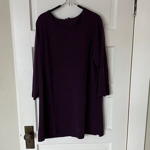 Eileen Fisher Deep Purple Plum Merino Tunic Sweater